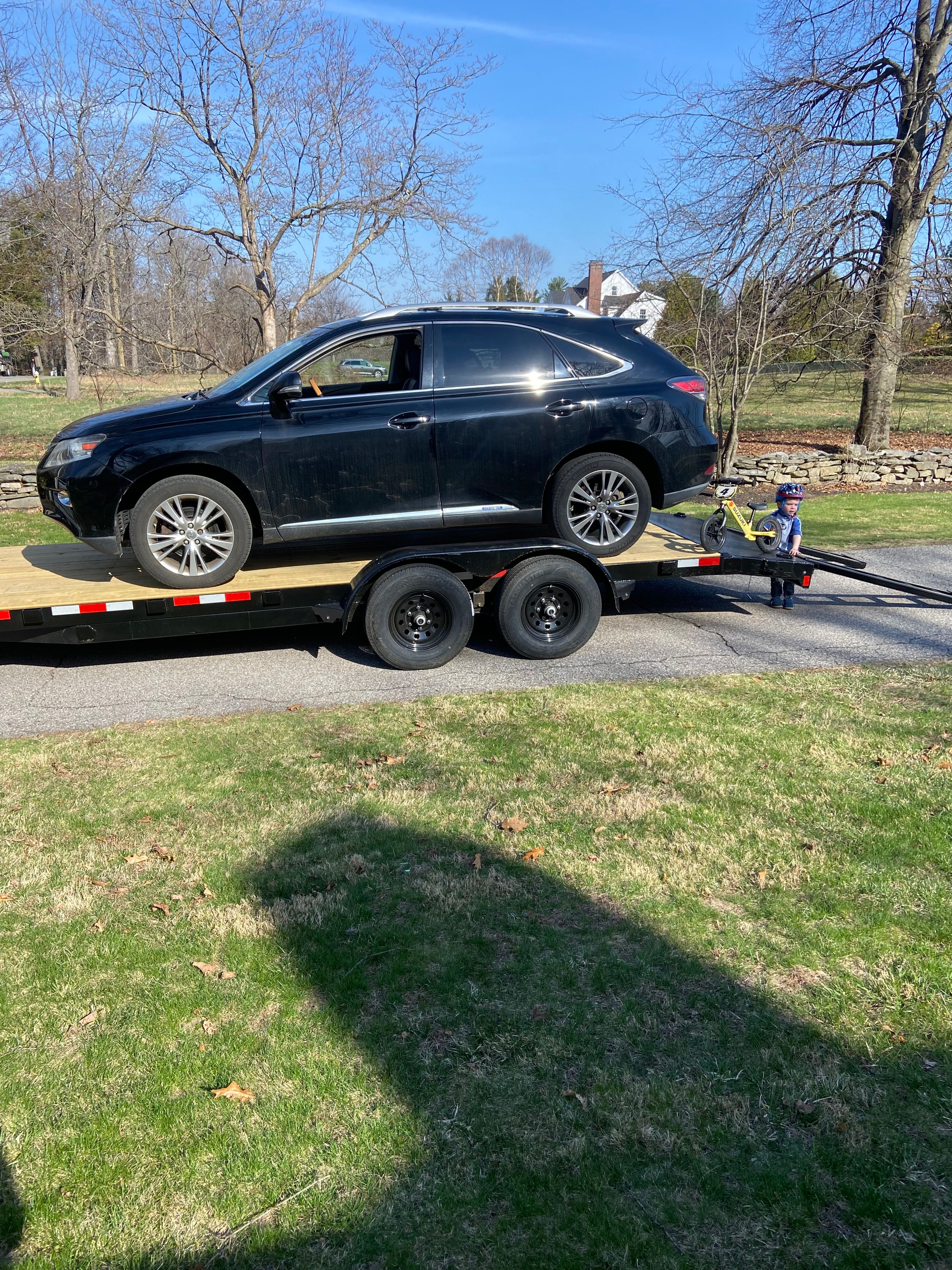 Car Hauler Trailer with vehicle loaded
